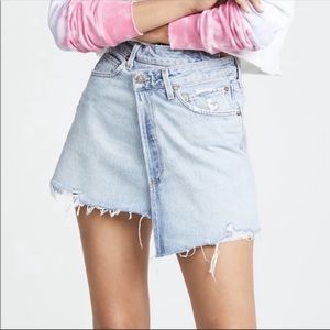 AGOLDE Criss Cross denim wrap skirt; great condition - worn twice